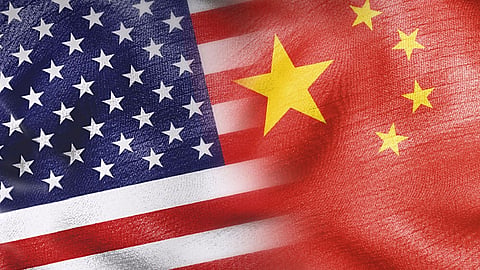 US and China flags