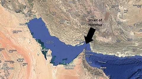 The Strait of Hormuz, global choke point for oil shipments 