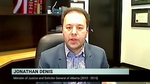 Former Alberta Minister of Justice Jonathan Denis