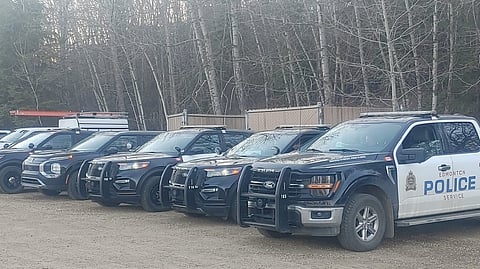 EPS police vehicles parked at a Centurion Project event. 