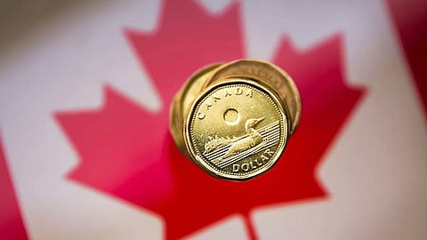 Money on Canadian Flag