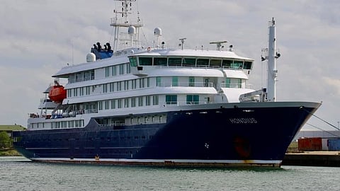 The cruise ship the MV Hondius