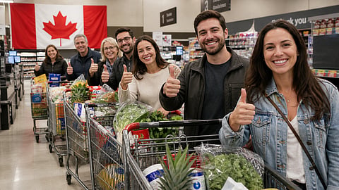 Happy grocery shopping