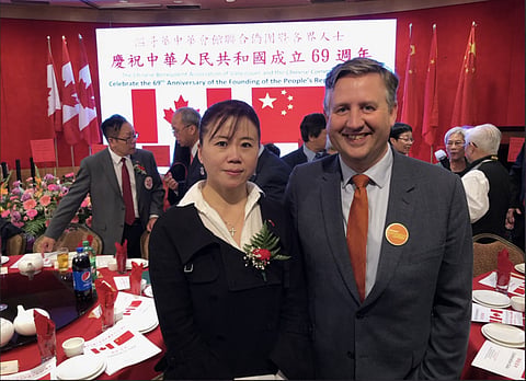 Former Vancouver mayor Kennedy Stewart at a 2018 Chinatown event celebrating the 69th anniversary of the founding of the People’s Republic of China.