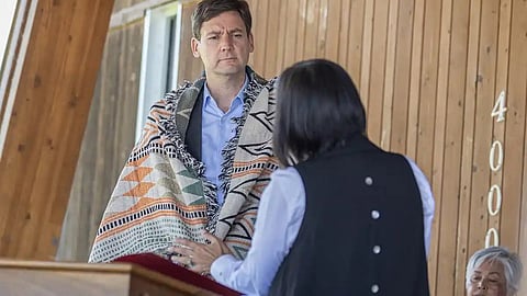 BC Premier David Eby attends a Musqueam ceremony for National Indigenous Peoples Day, June 21, 2024.