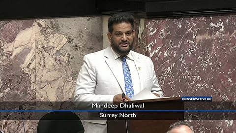 Mandeep Dhaliwal, MLA for Surrey North, introduces a motion in the British Columbia Legislature calling for recognition of the 1984 Sikh Genocide.