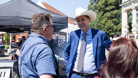 BC Premier David Eby attends Beef Day, an annual barbecue on the grounds of the legislature, May 5, 2026. 