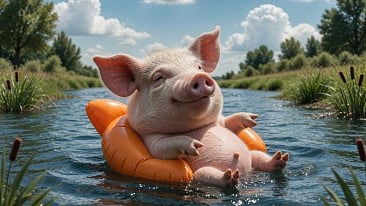 Floating pig