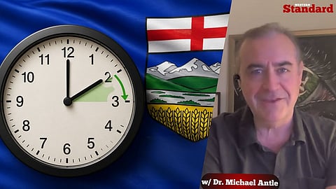 Dr. Michael Antle, clock, Alberta Flag