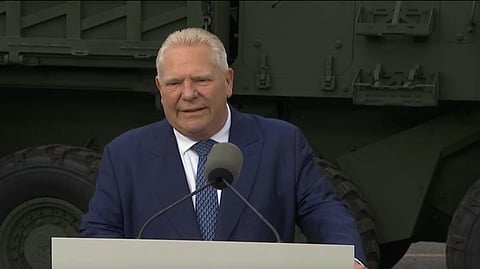 Ontario Premier Doug Ford speaking in Ottawa