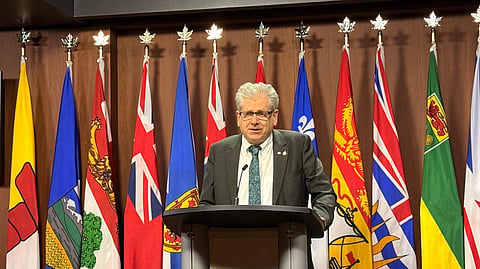 Charlie Angus speaking on the hill