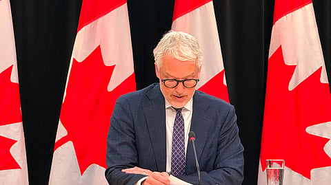 Philippe Dufresne speaking at press conference