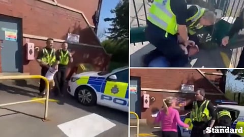 UK police detain a five-year-old boy during father's arrest
