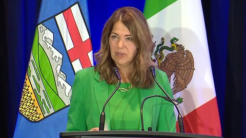 Premier Danielle Smith in Calgary on June 15, 2026. 