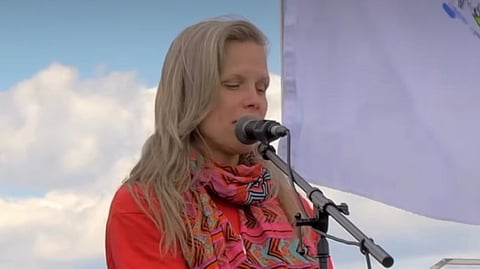 "Alberta immigrant," Jenny Yeremiy speeking about the need to fight Alberta independence inorder to protect Treaty lands that predates Canada. 