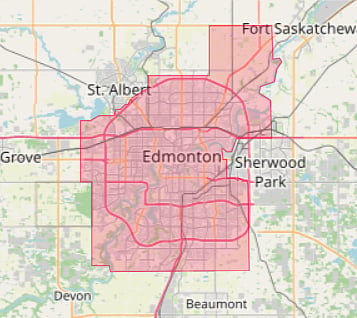 The regions of Edmonton under a water suply advisory on Sunday, June 21. 