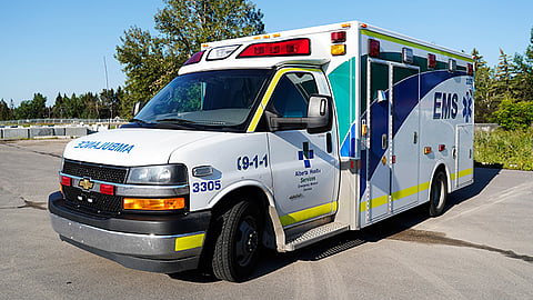 An Alberta Health Services EMS vehicle. 