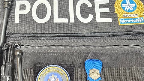Montreal Police memorial vest commemorating fallen officer