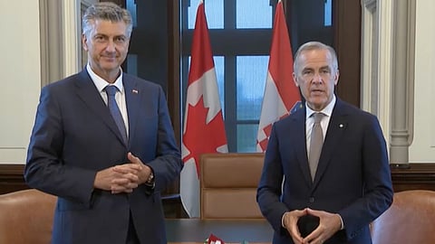 Prime Minister Mark Carney has once again been caught on a live microphone, this time appearing to tell the Croatian prime minister that his MPs are just “useful for votes.”