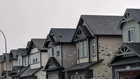 Hail damaged homes