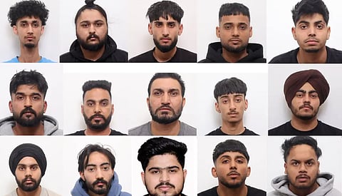 Ravjot Toor, 20;
Jaskaran Singh (alias Jassi Buttar), 21;
Karanbir Singh (alias Karan Singh), 21;
Amandeep Singh (alias Shiva Singh), 21;
Anurag Sidhu (alias Anurag Singh Sidhu), 21;
Ishandeep Singh, 19;
Amandeep Mallhi (alias Harman Gill), 39;
Sandeep Singh, 32;
Daksh Gautam, 25;
Akashdeep Singh, 19;
Gagandeep Singh (alias Gagi Singh, Guggi), 29;
Pardeep Singh, 24;
Taranveer Singh, 24; and
Gurkaran Dhaliwal, 21.