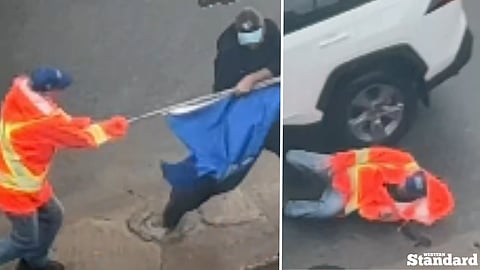 Alberta independence supporter shoved into traffic at Edmonton intersection