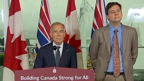 Prime Minister Mark Carney and BC Premier David Eby. 