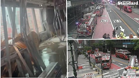 SKYSCRAPER DRAMA: Midtown Manhattan high-rise falling apart