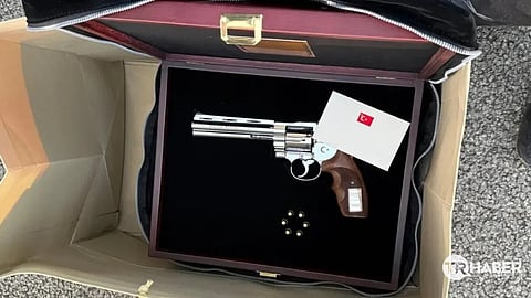 Gifted pistol from Erdogan to NATO Leaders