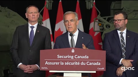 Carney speaking to reporters