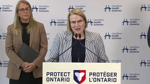 Ontario Minister of Health Sylvia Jones made the announcement this morning in Hamilton