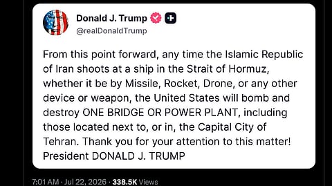 US President Donald Trumps says that US forces will retaliate and target bridges and power plants if Iran fires on ships in the Strait of Hormuz