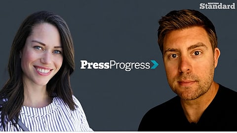 Former United Conservative Party nomination candidate Caylan Ford (left) and Press Progress editor Luke LeBrun. 