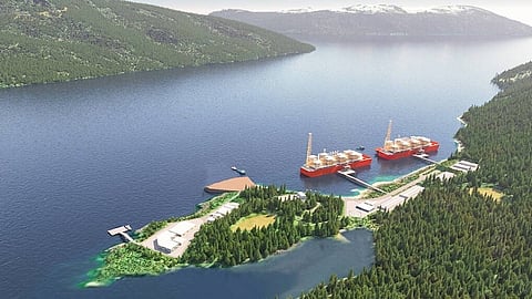 Artist rendition of proposed KsI Lisims project near Prince Rupert, BC. 