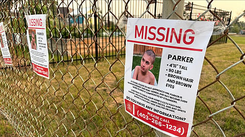 Missing child Parker sign near Thorncliffe Community Association