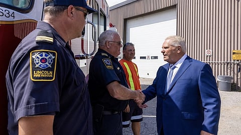 Doug Ford met with first responders, as well as Mayor Mat Siscoe yesterday