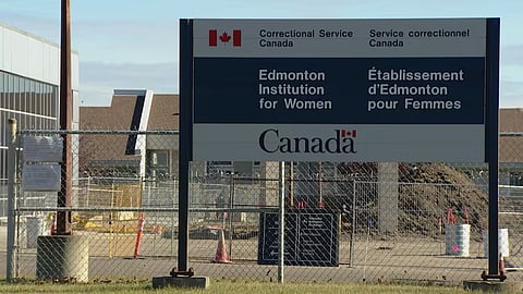 A photo outside of the Edmonton Institution for Women. 