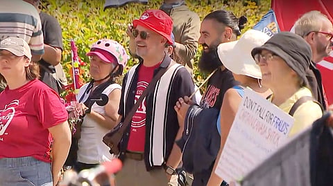Rallies were held across Ontario on Saturday as educators headed toward a new school year with no new contracts.