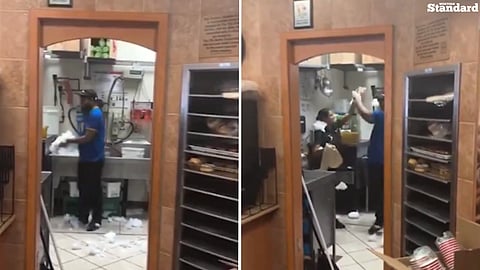 A video appearing to show Tim Hortons employees having a bubble battle inside a Fredericton restaurant has gone viral online.