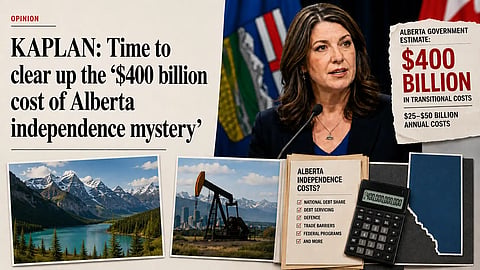Time to clear up the 400 billion cost of Alberta independence mystery.