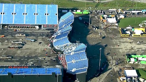 Rogers Stadium suffered major damage following Wednesday's storm in the GTA