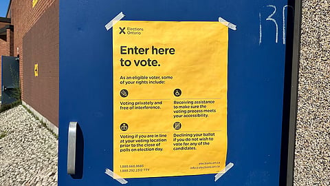 A voting sign in Scarborough