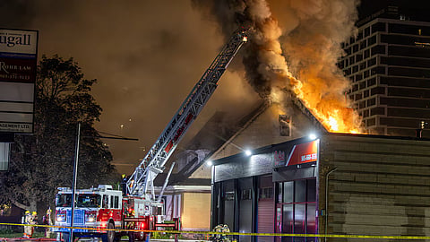The property was completely destroyed after an intense blaze early Monday