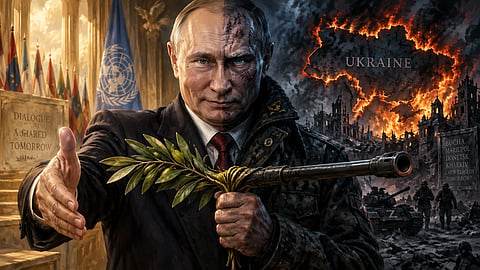 Putin split face