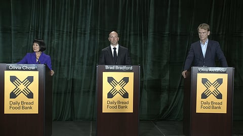 The Daily Bread debate night was the first time all three candidates shared a stage.
