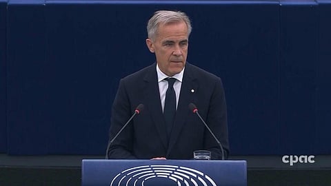 Prime Minister Mark Carney addresses European Parliament