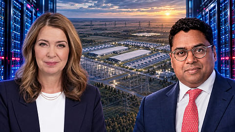 Premier Danielle Smith and Capital Power CEO Avik Dey. 