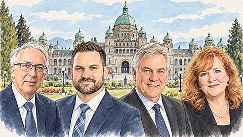 John Rustad, Trevor Halford, Lorne Doerkson, and Kerry-Lynne Findlay