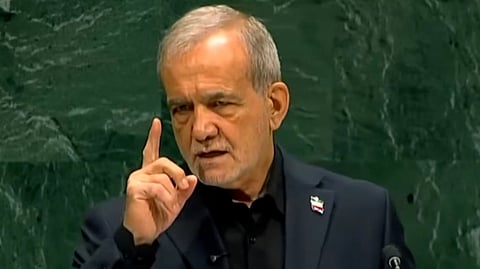 Pezeshkian spoke a day after Trump told the same assembly he might “annihilate the Islamic Republic” if no deal is reached.