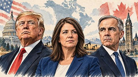 Donald Trump, Danielle Smith, and Mark Carney